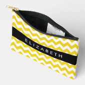 Yellow Zigzag, gelb Zickzack, Ihr Name Zubehörtasche (Offen)