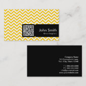 Yellow Zigzag QR Code Geologist Business Card Visitenkarte (Vorne/Hinten)