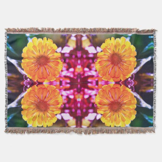 Yellow Zinnia Decke (Vorderseite)