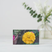 Yellow Zinnia Visitenkarte (Stehend Vorderseite)