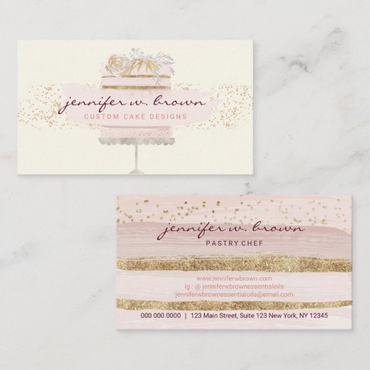 Yellow Zuhause baking Online-Leckerei Visitenkarte (Vorne/Hinten)