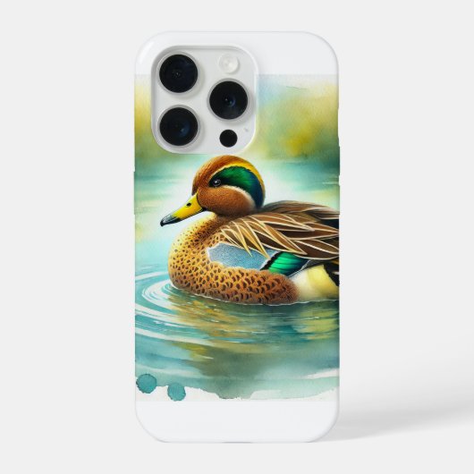 Yellowbilled Teal 200924AREF138 - Watercolor iPhone Hülle (Rückseite)