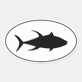 Yellowfin-Thunfisch-Symbol Ovaler Aufkleber