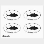 Yellowfin-Thunfisch-Symbol Ovaler Aufkleber (Blatt)