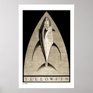 Yellowfin Vintage B&W Posters, Prints und Frames Poster