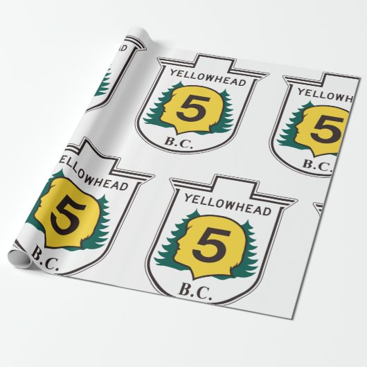 Yellowhead Road Sign Geschenkpapier (Ungerollt)