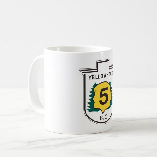 Yellowhead Road Sign Kaffeetasse (Vorderseite Links)