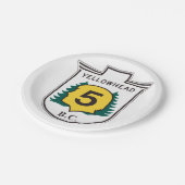 Yellowhead Road Sign Pappteller (Schrägansicht)