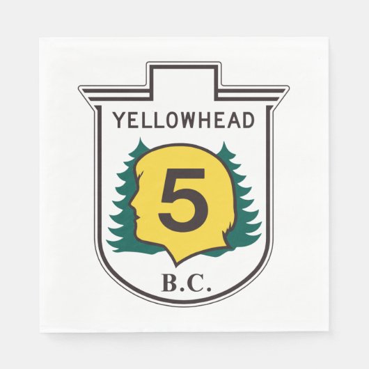 Yellowhead Road Sign Serviette (Vorderseite)