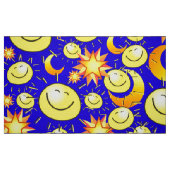 YellowOrange Stars Sun Moon Blue Fabric Stoff (Fat Quarter (45,7 x 55,9 cm))