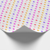 Yellows Pfirsiche Pinks und Lila Polka Dot Muster Geschenkpapier (Ecke)