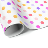 Yellows Pfirsiche Pinks und Lila Polka Dot Muster Geschenkpapier (Rolleneckpunkt)