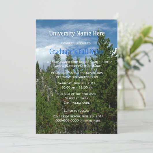 Yellowstone-Abschluss (Einberufung) Einladung (Stehend Vorderseite)