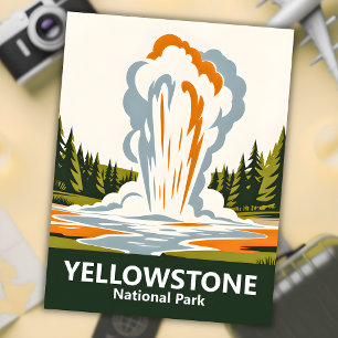 Yellowstone Alte feine einfache reine Retro Custom Postkarte