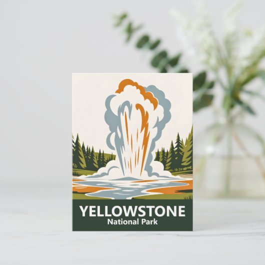 Yellowstone Alte feine einfache reine Retro Custom Postkarte (Stehend Vorderseite)