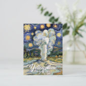 Yellowstone Alte Treue Van Gogh Starry Night Art Postkarte (Stehend Vorderseite)