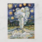 Yellowstone Alte Treue Van Gogh Starry Night Art Postkarte (Vorderseite)