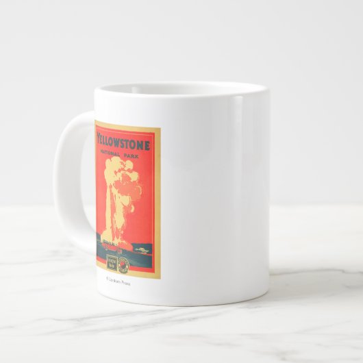 Yellowstone, altes Werbeplakat Jumbo-Tasse (Vorderseite Links)