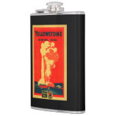 Yellowstone, altes zuverlässiges Werbungs-Plakat Flachmann (Links)