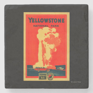 Yellowstone, altes zuverlässiges Werbungs-Plakat Steinuntersetzer