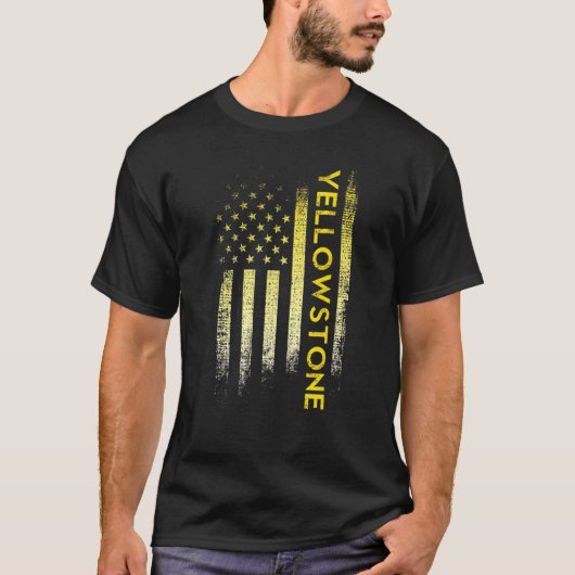 Yellowstone Amerikanische Flagge T-Shirt (Vorderseite)