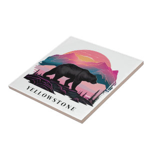 Yellowstone Bären Keramik Tile Fliese