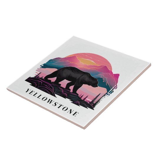 Yellowstone Bären Keramik Tile Fliese (Seite)