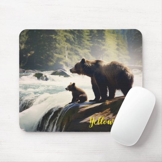 Yellowstone Bear Mouse Pad Mousepad (Mit Mouse)