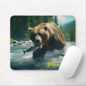 Yellowstone Bear Mouse Pad Mousepad (Mit Mouse)