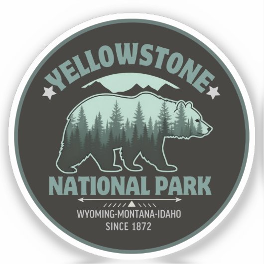 Yellowstone Bear Sticker – Explore the Wild Outdoo (Vorderseite)