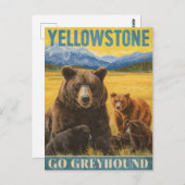 Yellowstone Bears Vintage Travel Postkarte (Vorne/Hinten)