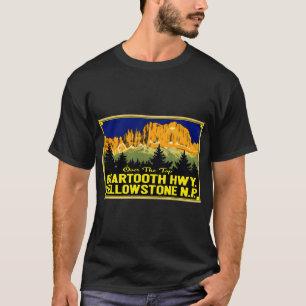 Yellowstone Beartooth Highway Wyoming Montana Vin T-Shirt