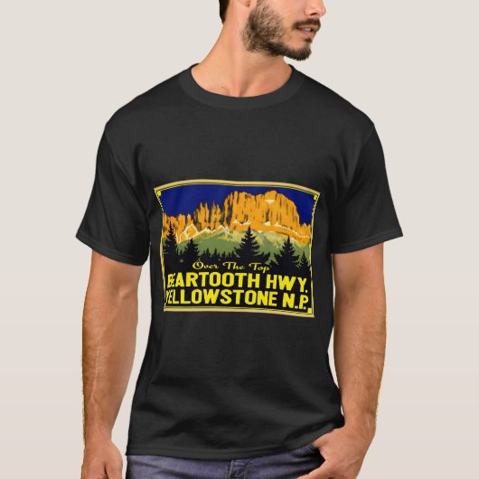 Yellowstone Beartooth Highway Wyoming Montana Vin T-Shirt (Vorderseite)