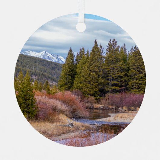 Yellowstone Berge Ornament Aus Metall (Vorderseite)