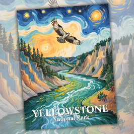 Yellowstone Bird Osprey Van Gogh Starry Night Postkarte