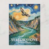 Yellowstone Bird Osprey Van Gogh Starry Night Postkarte (Vorderseite)