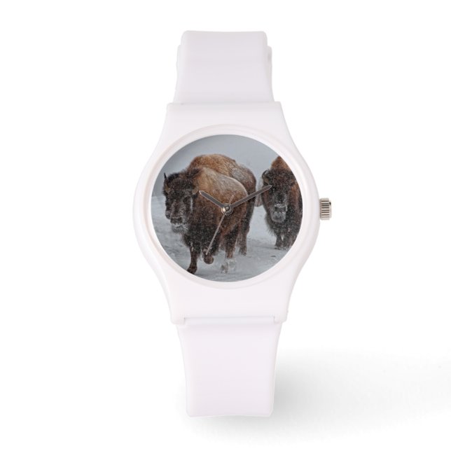 Yellowstone Bison Armbanduhr (Vorderseite)
