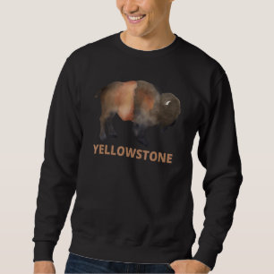 Yellowstone Bison Art Yellowstone Buffalo für Männ Sweatshirt
