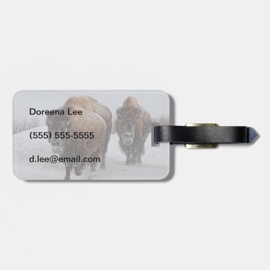 Yellowstone-Bison Gepäckanhänger (Rückseite horizontal)