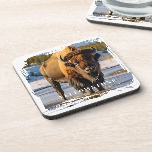 Yellowstone Bison Getränkeuntersetzer (Linke Seite)