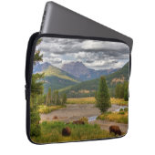Yellowstone-Bison Laptopschutzhülle (Vorne Rechts)