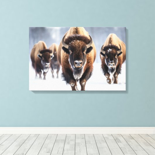 Yellowstone Bison Leinwand Art (Insitu (Holzboden))