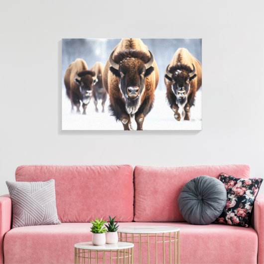 Yellowstone Bison Leinwand Art (Insitu (Wohnzimmer))