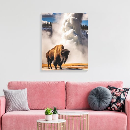 Yellowstone Bison Leinwand Art (Insitu (Wohnzimmer))