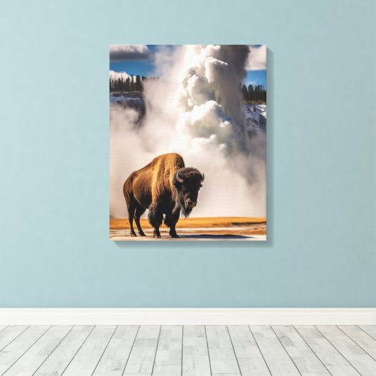 Yellowstone Bison Leinwand Art (Insitu (Holzboden))