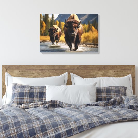 Yellowstone Bison Leinwand Art (Insitu (Schlafzimmer))