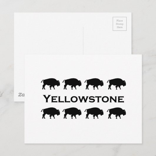 Yellowstone-Bison-Logo Postkarte (Vorne/Hinten)