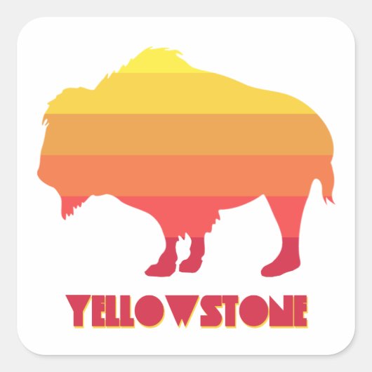 Yellowstone Bison Quadratischer Aufkleber (Vorderseite)