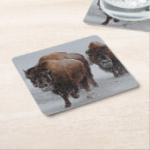 Yellowstone-Bison Rechteckiger Pappuntersetzer (angewinkelt)