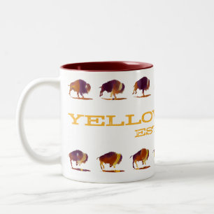 Yellowstone Bison Running Zweifarbige Tasse